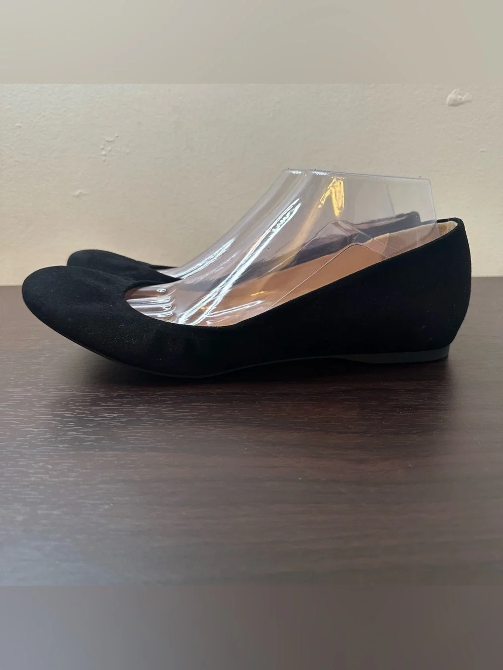 J. CREW Black Suede Round Toe Slip-On Ballet Flats, US 10.5 Classic Capsule, New